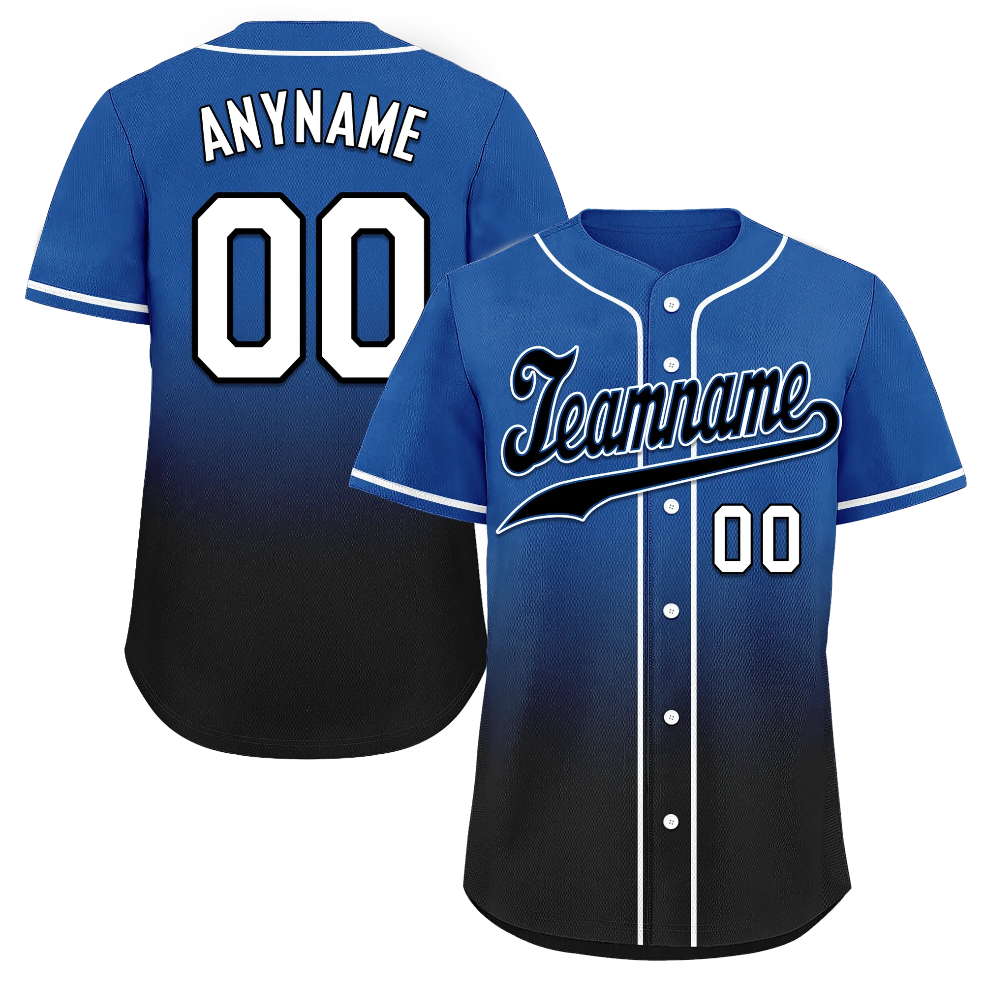 Custom Blue Black Fade Fashion Personalized Authentic Baseball Jersey BSBJ01-D0a70be - Coolcustomize