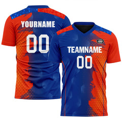 Custom Orange Blue Soccer Sets Jersey Personalized SCJ101-D020210-1