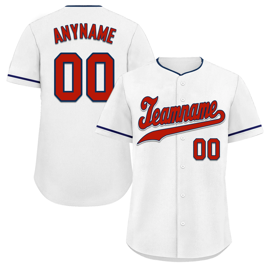 Custom White Classic Style Red Personalized Authentic Baseball Jersey BSBJ01-bd0fab8 - Coolcustomize
