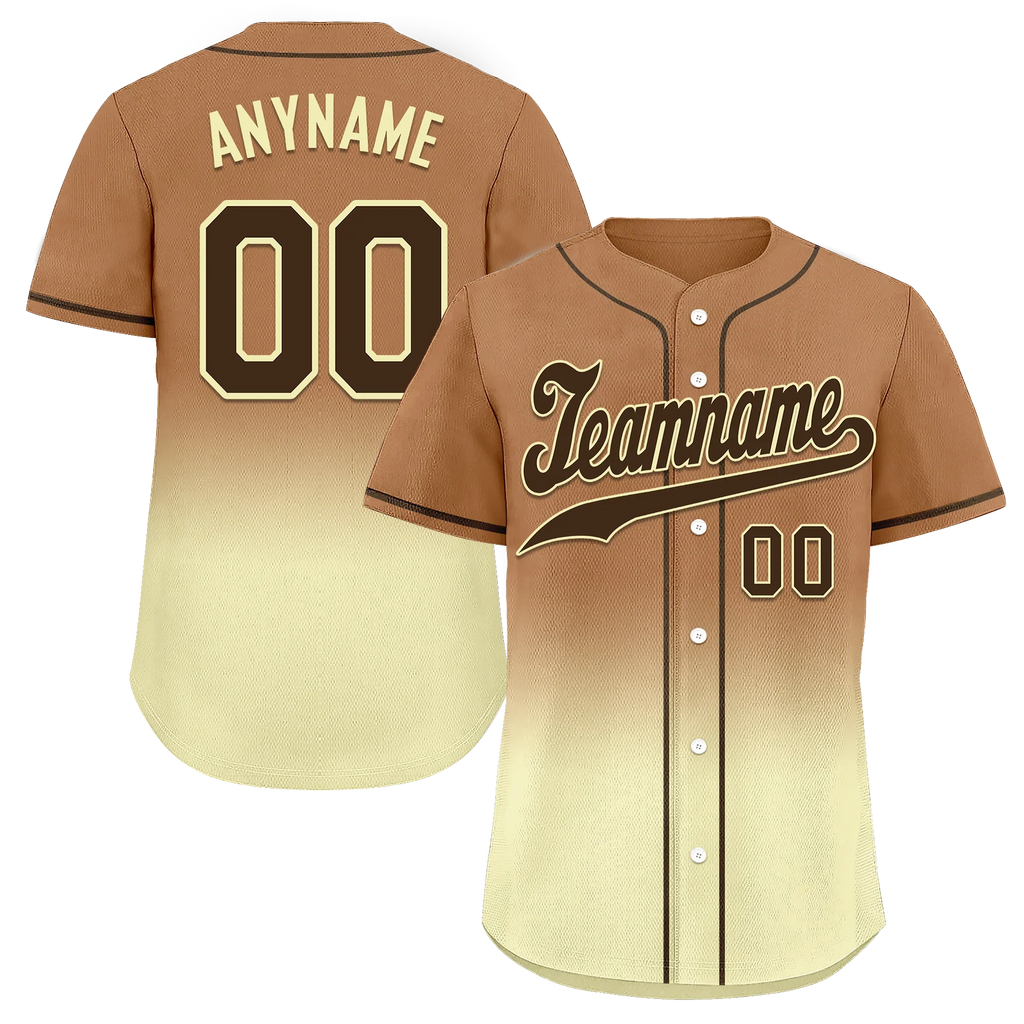 Custom Brown Yellow Fade Fashion Personalized Authentic Baseball Jersey BSBJ01-D0a70ff - Coolcustomize