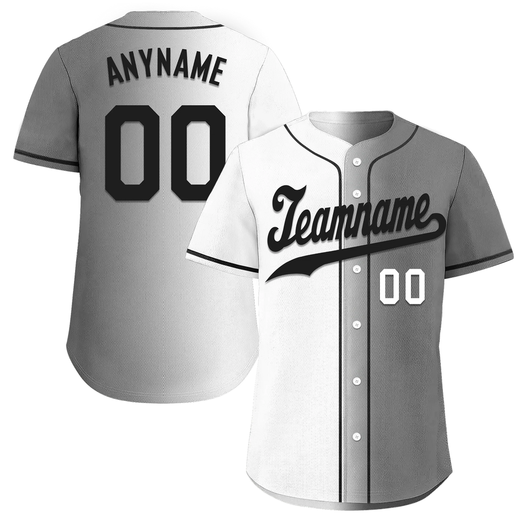 Custom White Grey Gradient Fashion Personalized Authentic Baseball Jersey BSBJ01-D0a7aaf - Coolcustomize