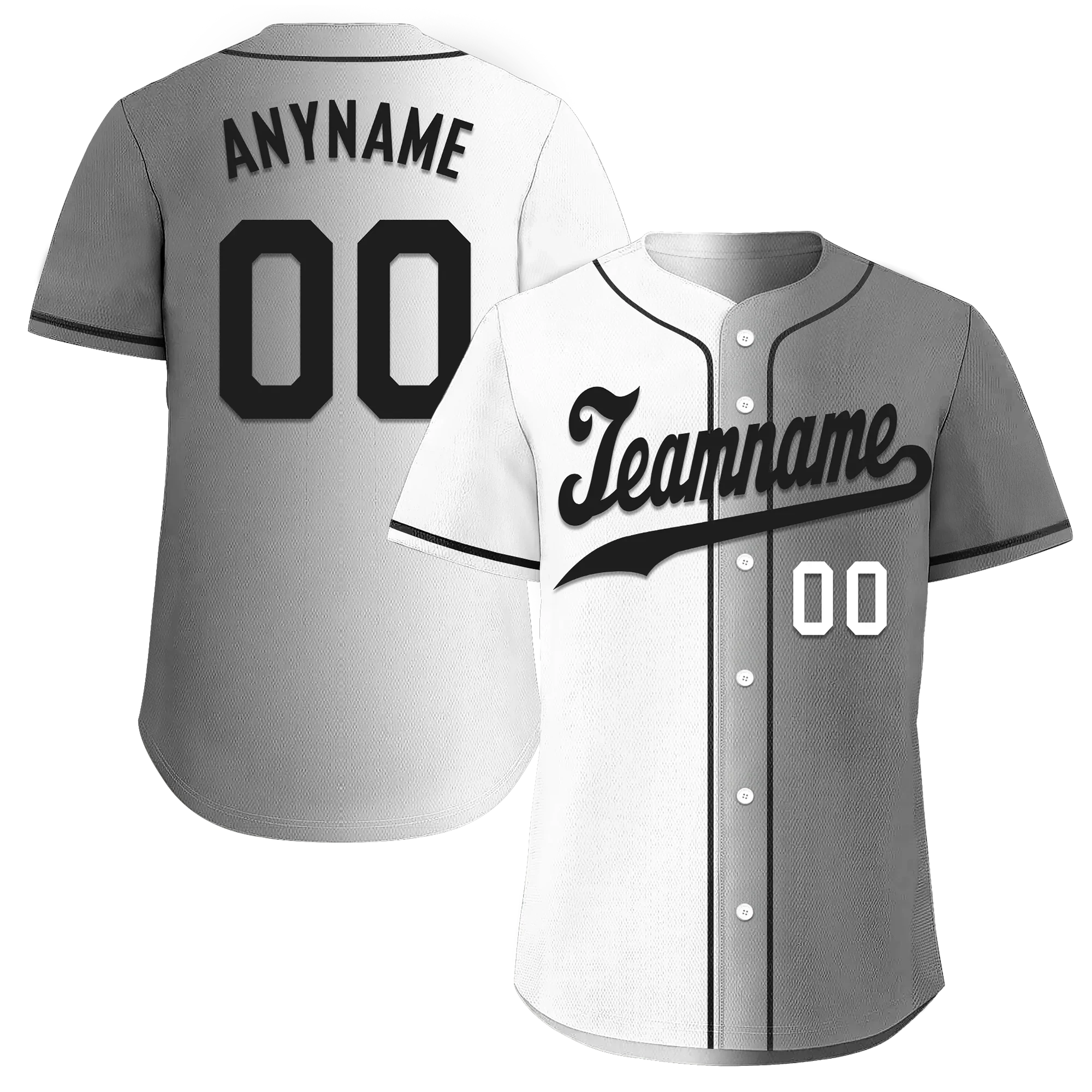 Custom White Grey Gradient Fashion Personalized Authentic Baseball Jersey BSBJ01-D0a7aaf - Coolcustomize