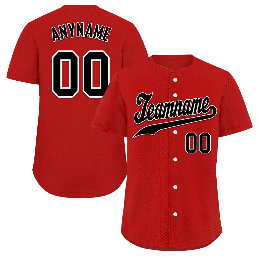 Custom Red Classic Style Black Personalized Authentic Baseball Jersey BSBJ01-bd0fa09 - Coolcustomize