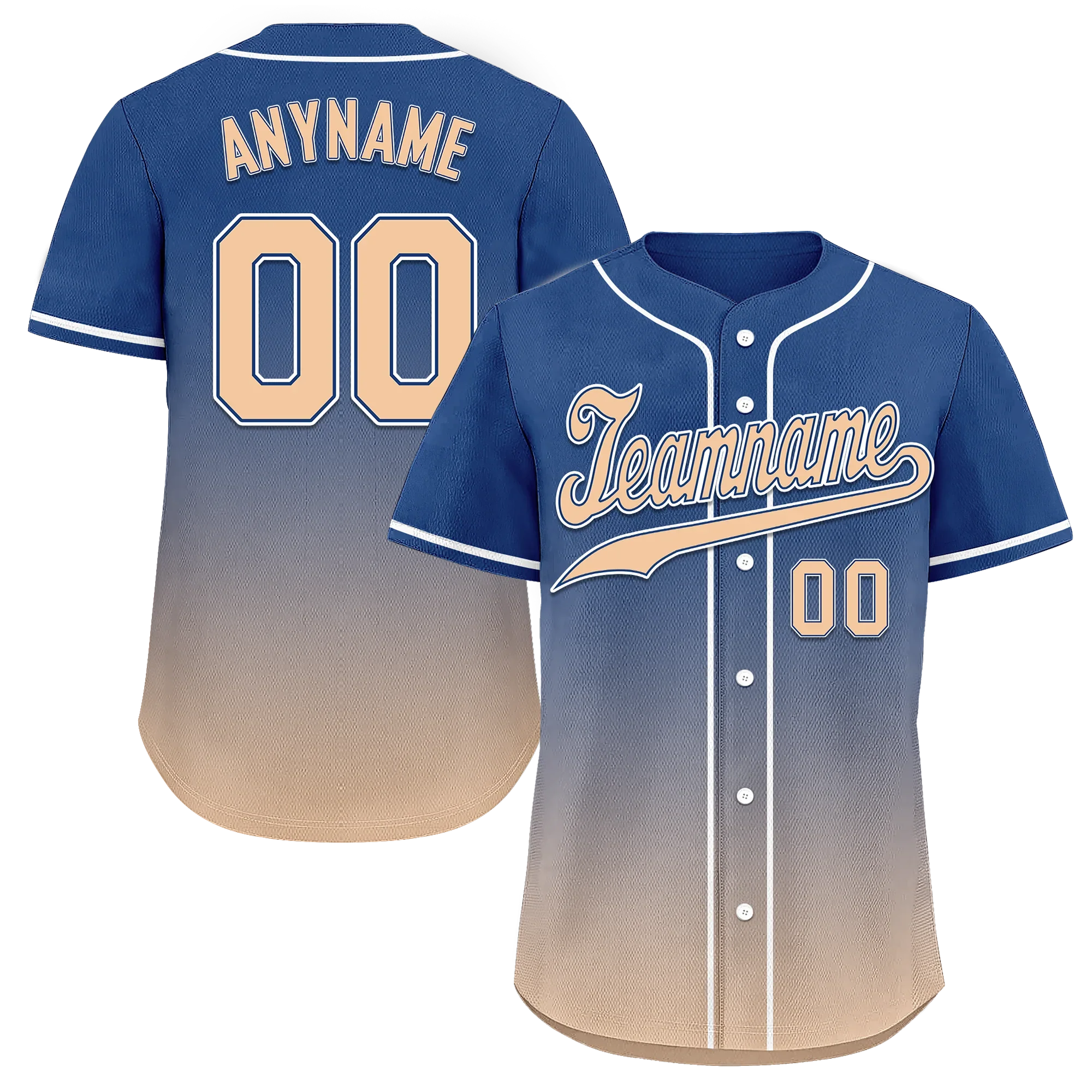 Custom Blue Beige Fade Fashion Personalized Authentic Baseball Jersey BSBJ01-D0a70da - Coolcustomize