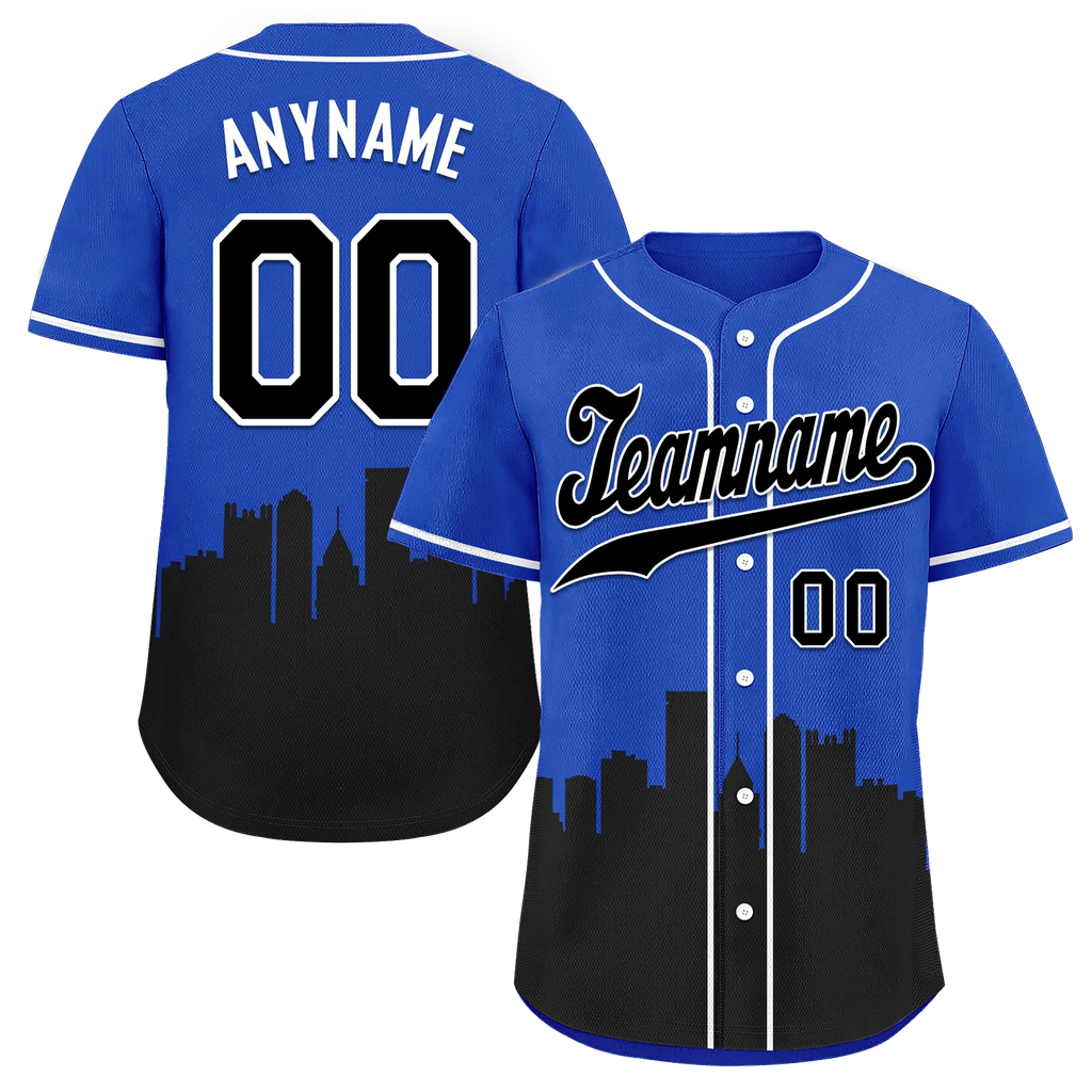 Custom Blue Black City Edition Personalized Authentic Baseball Jersey BSBJ01-D017138 - Coolcustomize
