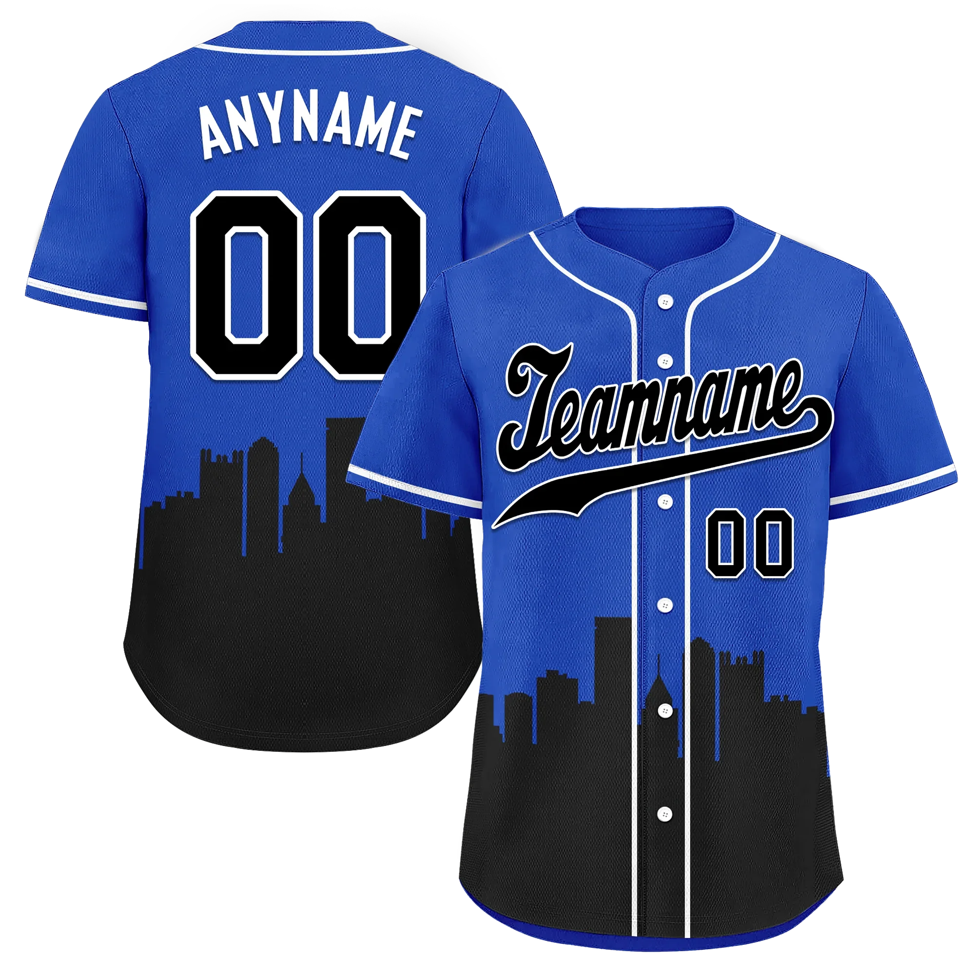 Custom Blue Black City Edition Personalized Authentic Baseball Jersey BSBJ01-D017138 - Coolcustomize