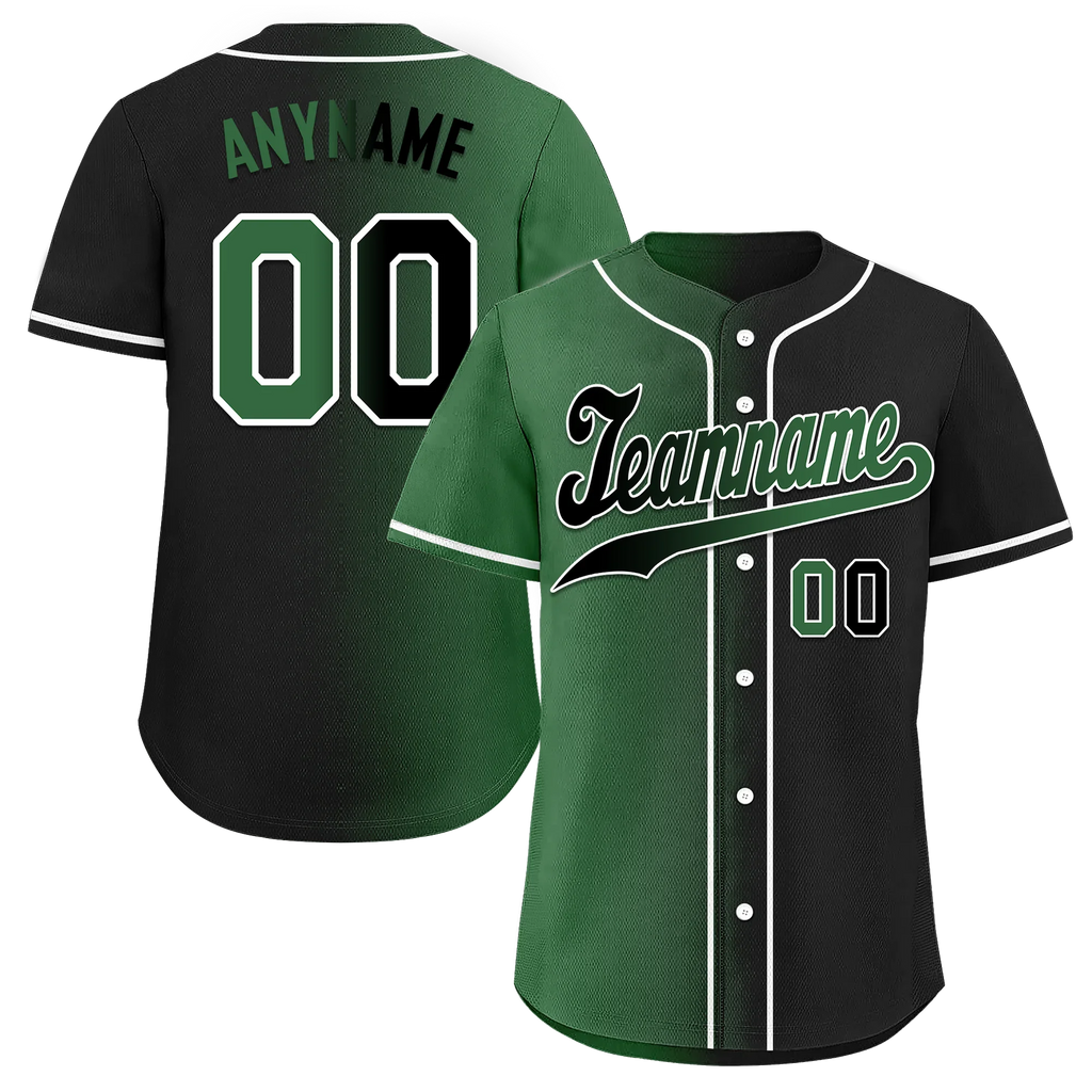 Custom Green Black Gradient Fashion Personalized Authentic Baseball Jersey BSBJ01-D0a707c - Coolcustomize