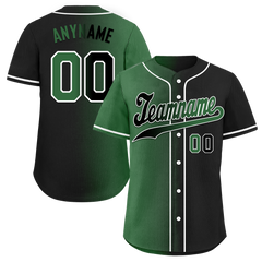 Custom Green Black Gradient Fashion Personalized Authentic Baseball Jersey BSBJ01-D0a707c