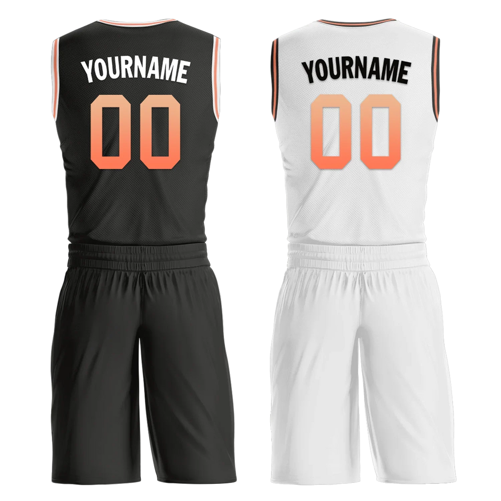 Custom Black White Classic Style Reversible Basketball Uniform Personalized Ordinary BBJR-D017028 - Coolcustomize