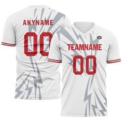 Custom White Gray Soccer Sets Jersey Personalized SCJ101-D28038