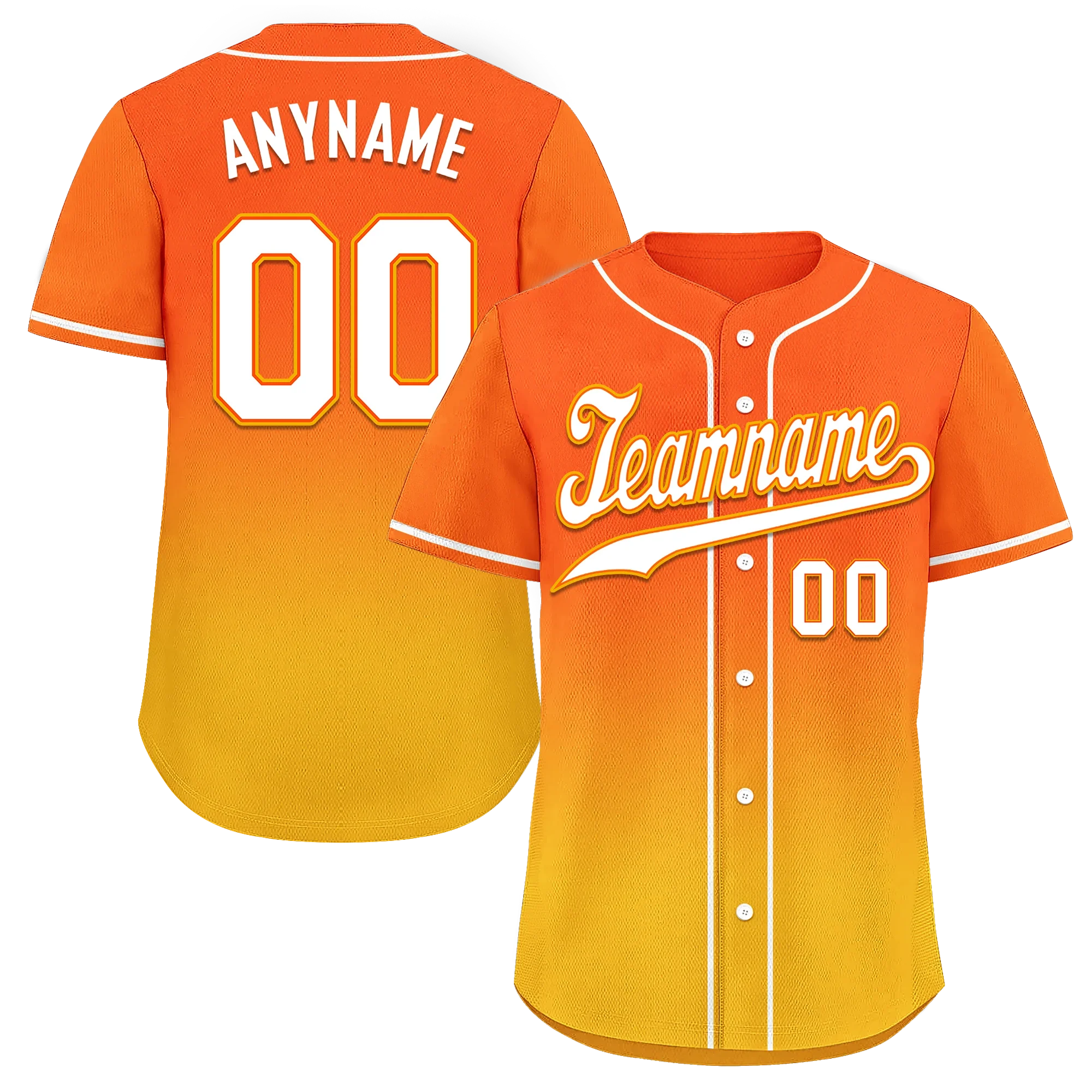 Custom Yellow Orange Fade Fashion Personalized Authentic Baseball Jersey BSBJ01-D0a70c8 - Coolcustomize