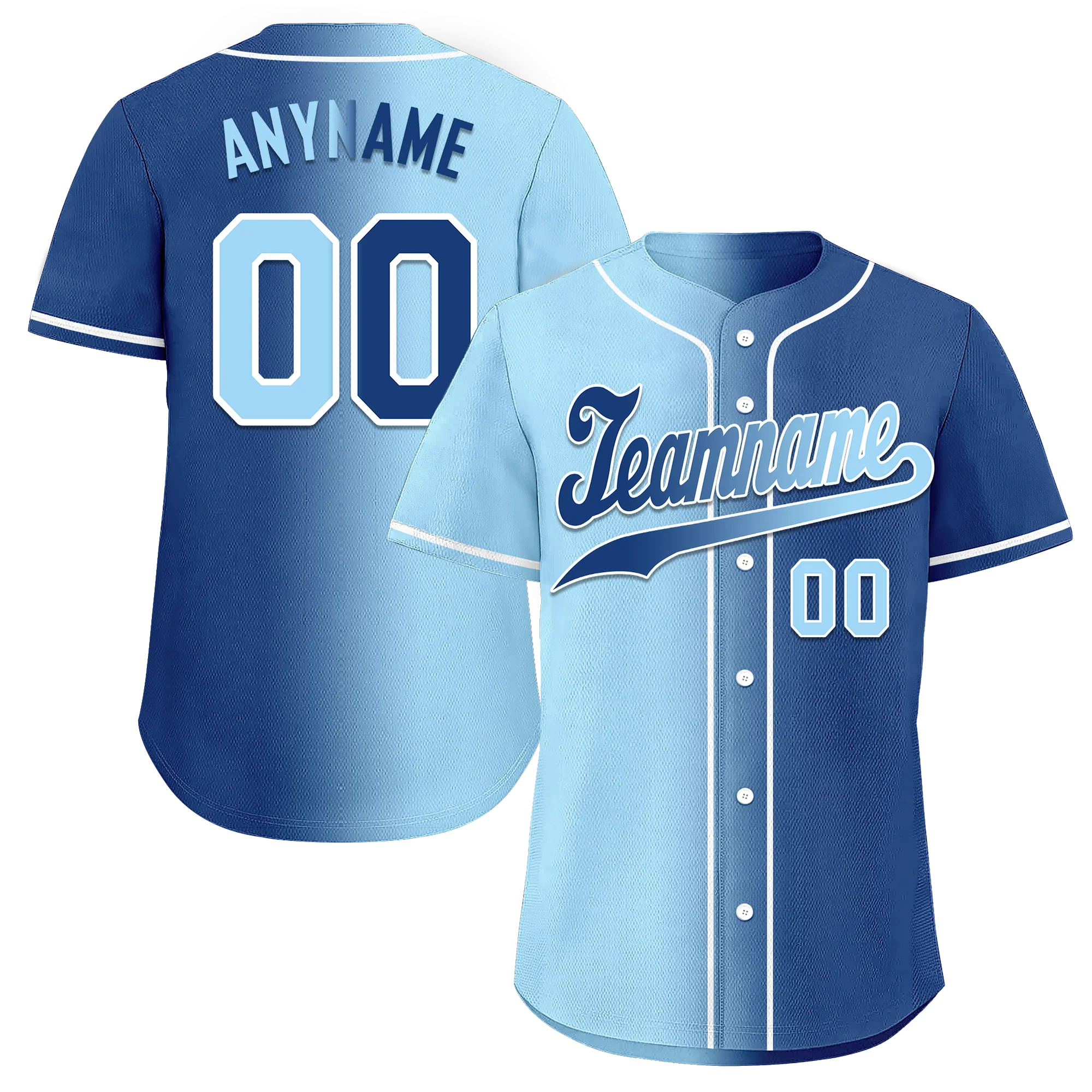 Custom Blue Gradient Fashion Personalized Authentic Baseball Jersey BSBJ01-D0a7078 - Coolcustomize