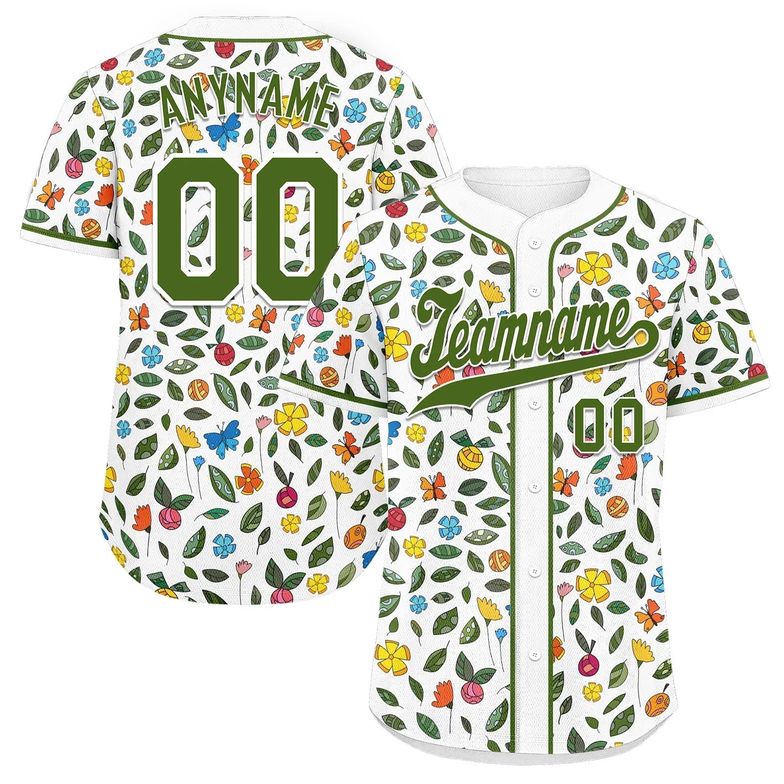 Custom Graffiti Pattern Abstract Floral Patterns Personalized Authentic Baseball Jersey BSBJ01-D020171-8 - Coolcustomize