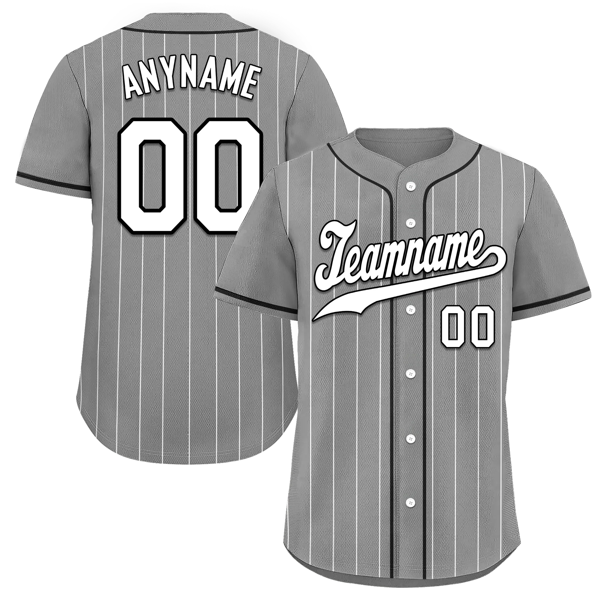 Custom Gray Stripe Fashion Personalized Authentic Baseball Jersey BSBJ01-D017244 - Coolcustomize