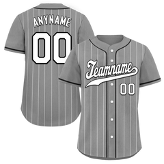 Custom Gray Stripe Fashion Personalized Authentic Baseball Jersey BSBJ01-D017244