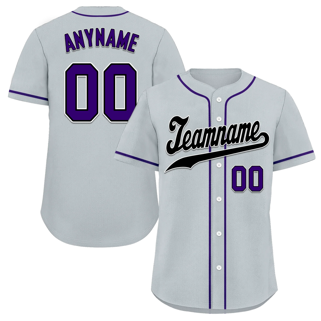 Custom Grey Classic Style Black Personalized Authentic Baseball Jersey BSBJ01-bd0faf0 - Coolcustomize
