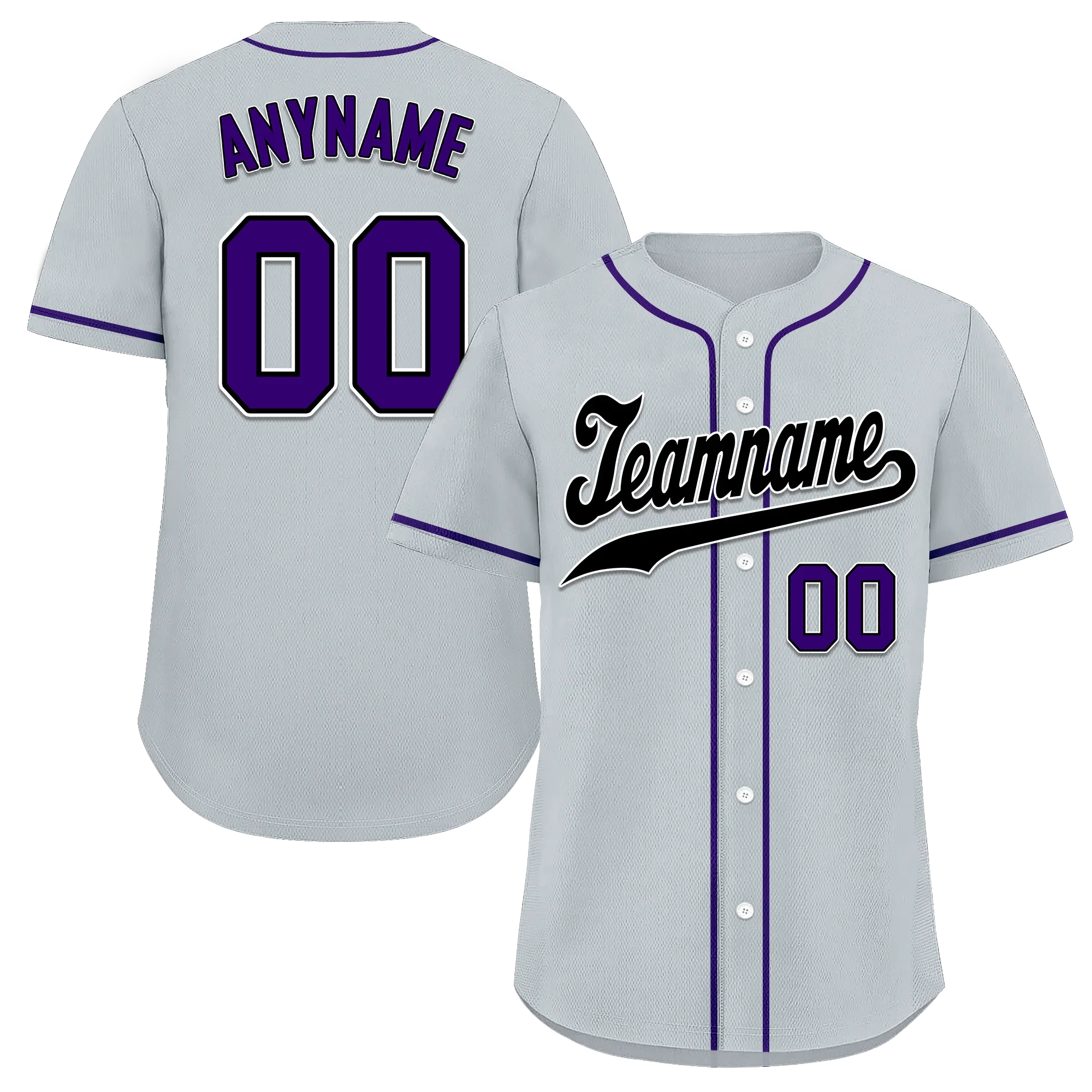 Custom Grey Classic Style Black Personalized Authentic Baseball Jersey BSBJ01-bd0faf0 - Coolcustomize