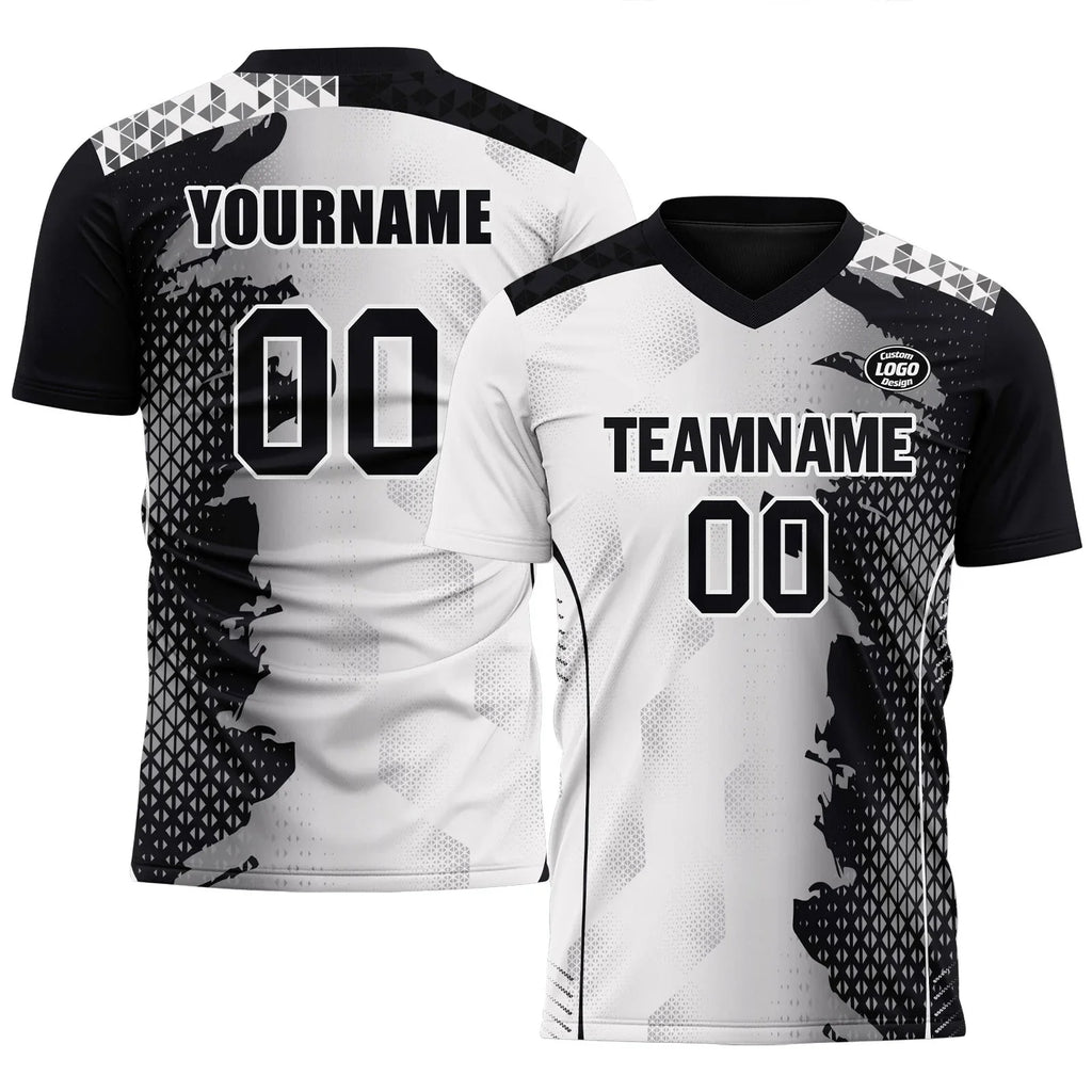 Custom Black White Soccer Sets Jersey Personalized SCJ101-D020210-2 - Coolcustomize
