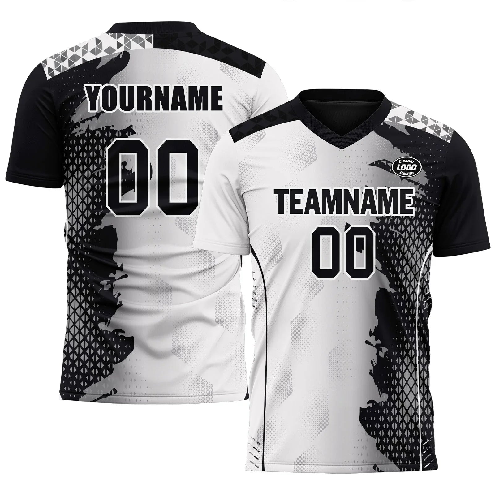 Custom Black White Soccer Sets Jersey Personalized SCJ101-D020210-2 - Coolcustomize