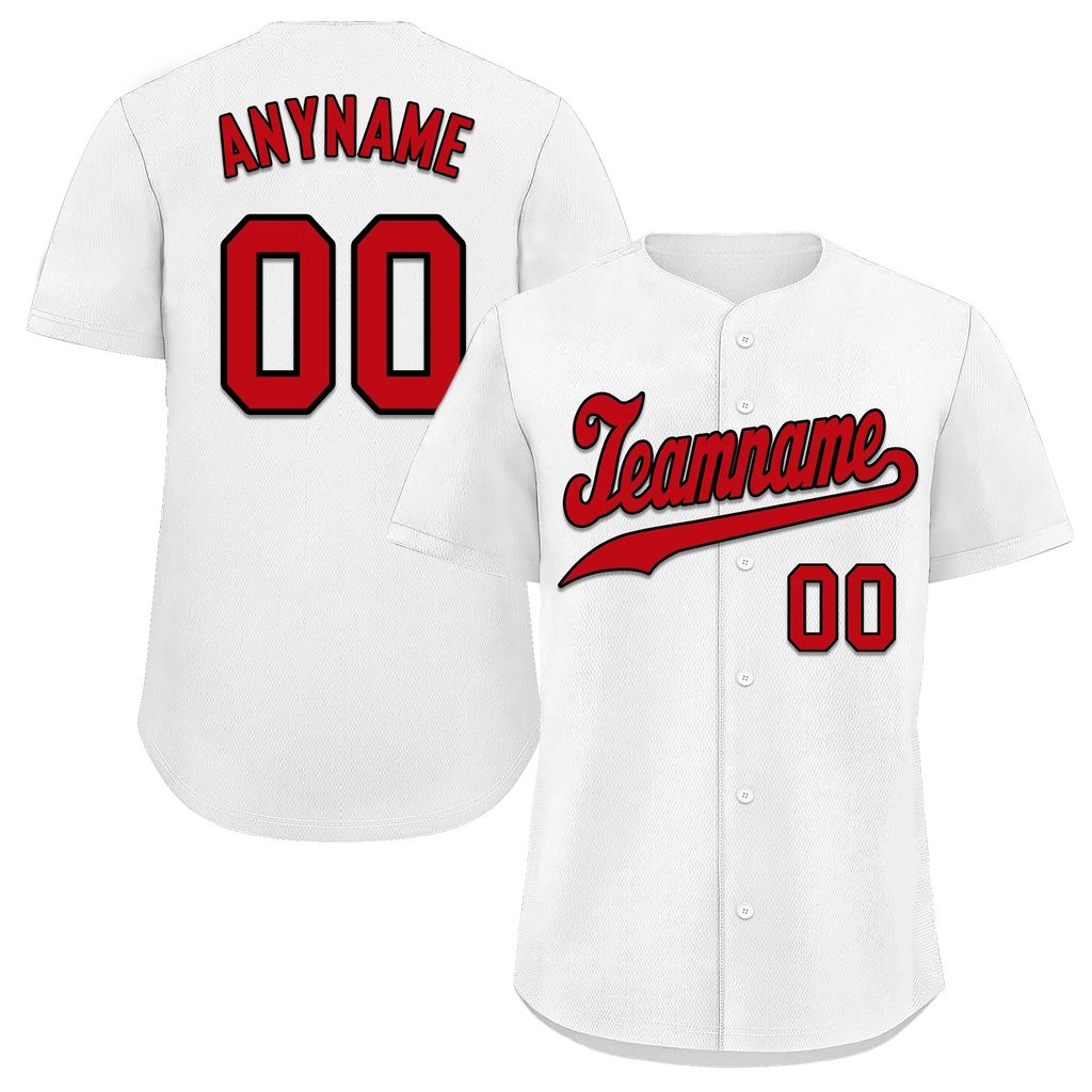 Custom White Classic Style Red Personalized Authentic Baseball Jersey BSBJ01-bd0fad9 - Coolcustomize