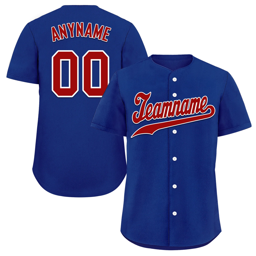 Custom Blue Classic Style Red Personalized Authentic Baseball Jersey BSBJ01-bd0fadd - Coolcustomize