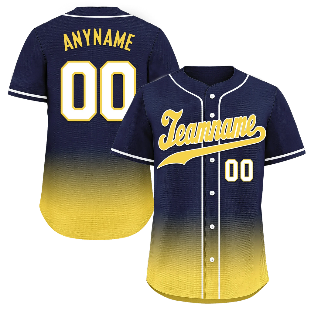 Custom Blue Yellow Fade Fashion Personalized Authentic Baseball Jersey BSBJ01-D0a70e9 - Coolcustomize