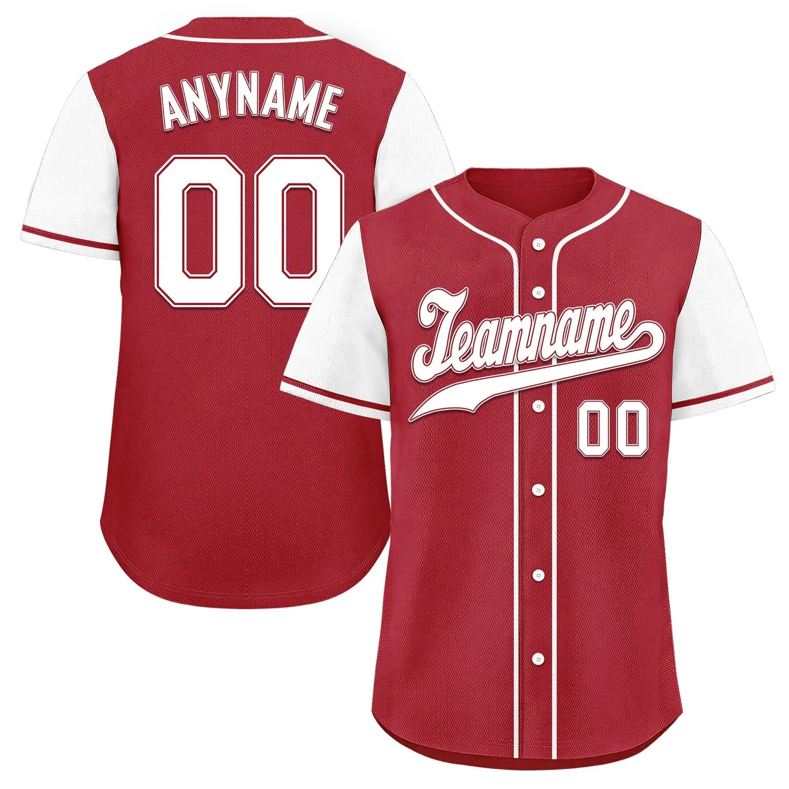 Custom Burgundy White Raglan Sleeves Personalized Authentic Baseball Jersey BSBJ01-D020200-18 - Coolcustomize