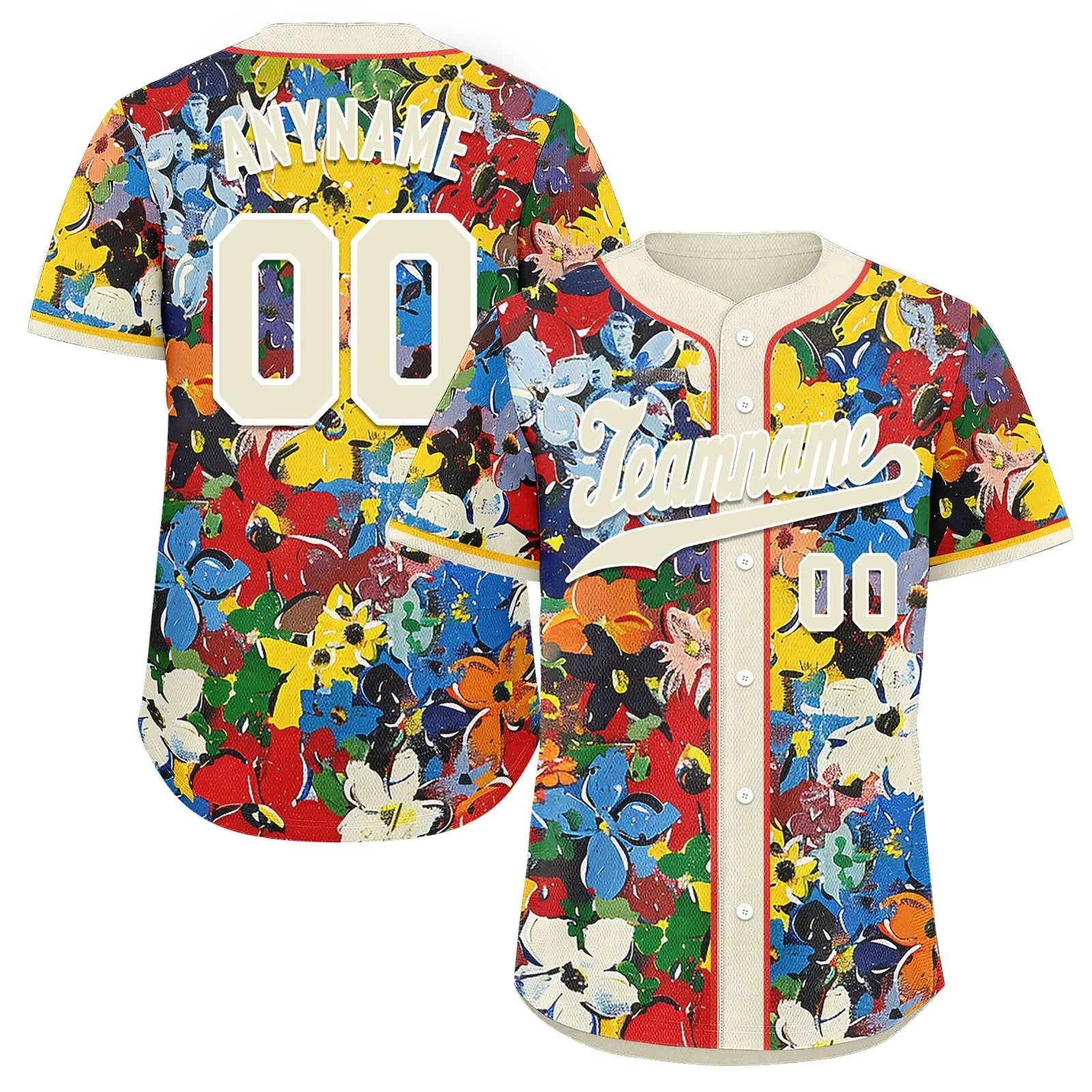 Custom Graffiti Pattern Abstract Floral Patterns Personalized Authentic Baseball Jersey BSBJ01-D020171-2 - Coolcustomize