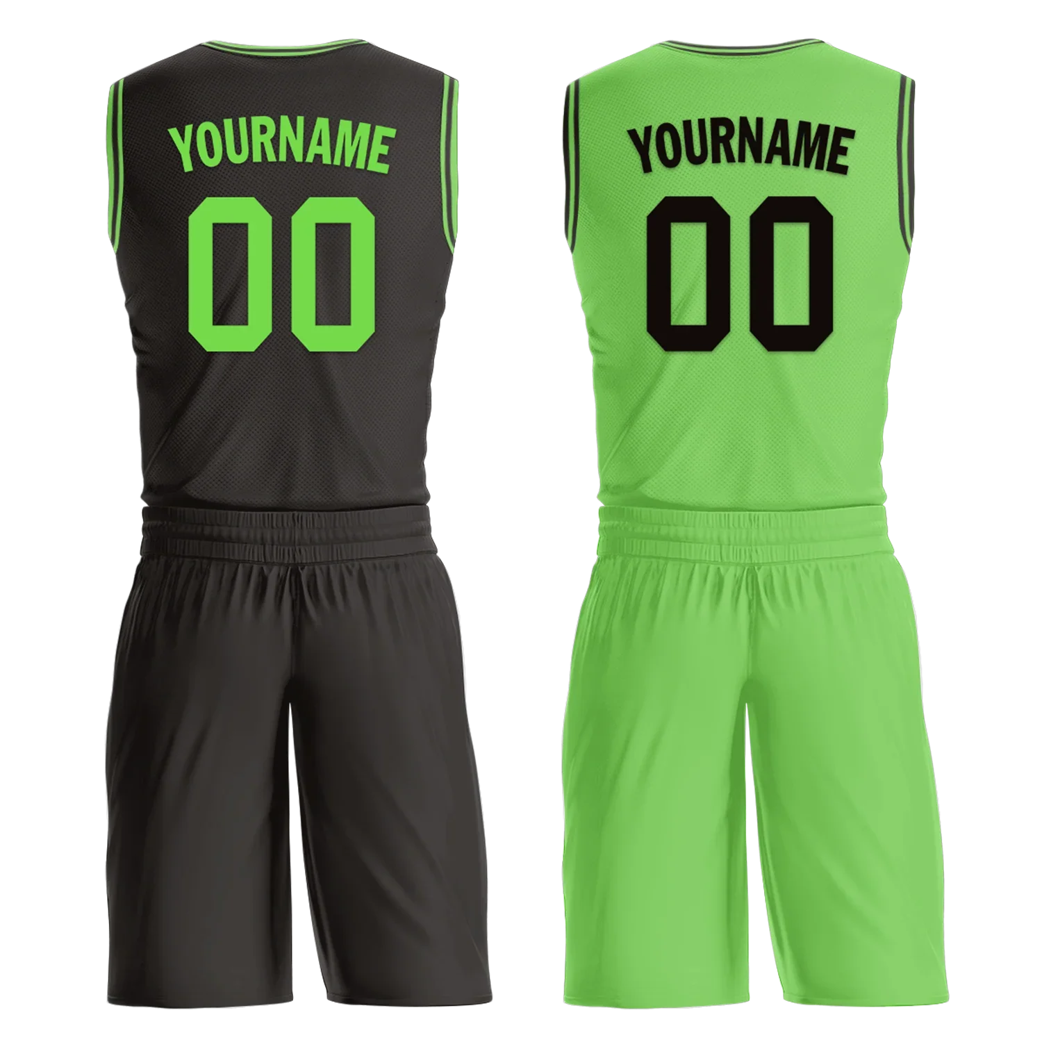 Custom Black Green Classic Style Reversible Basketball Uniform Personalized Ordinary BBJR-D017049 - Coolcustomize