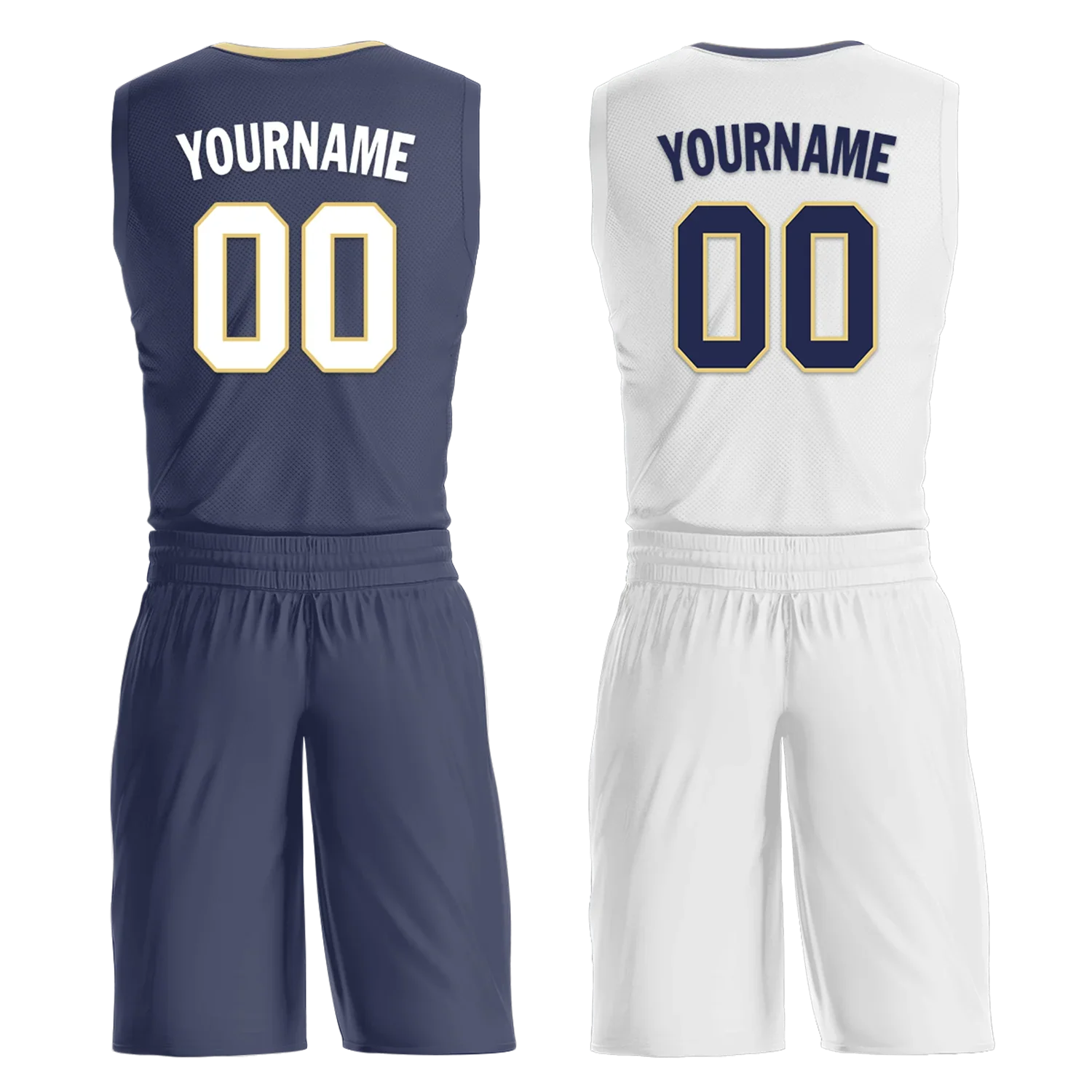 Custom Blue White Classic Style Reversible Basketball Uniform Personalized Ordinary BBJR-D017050 - Coolcustomize