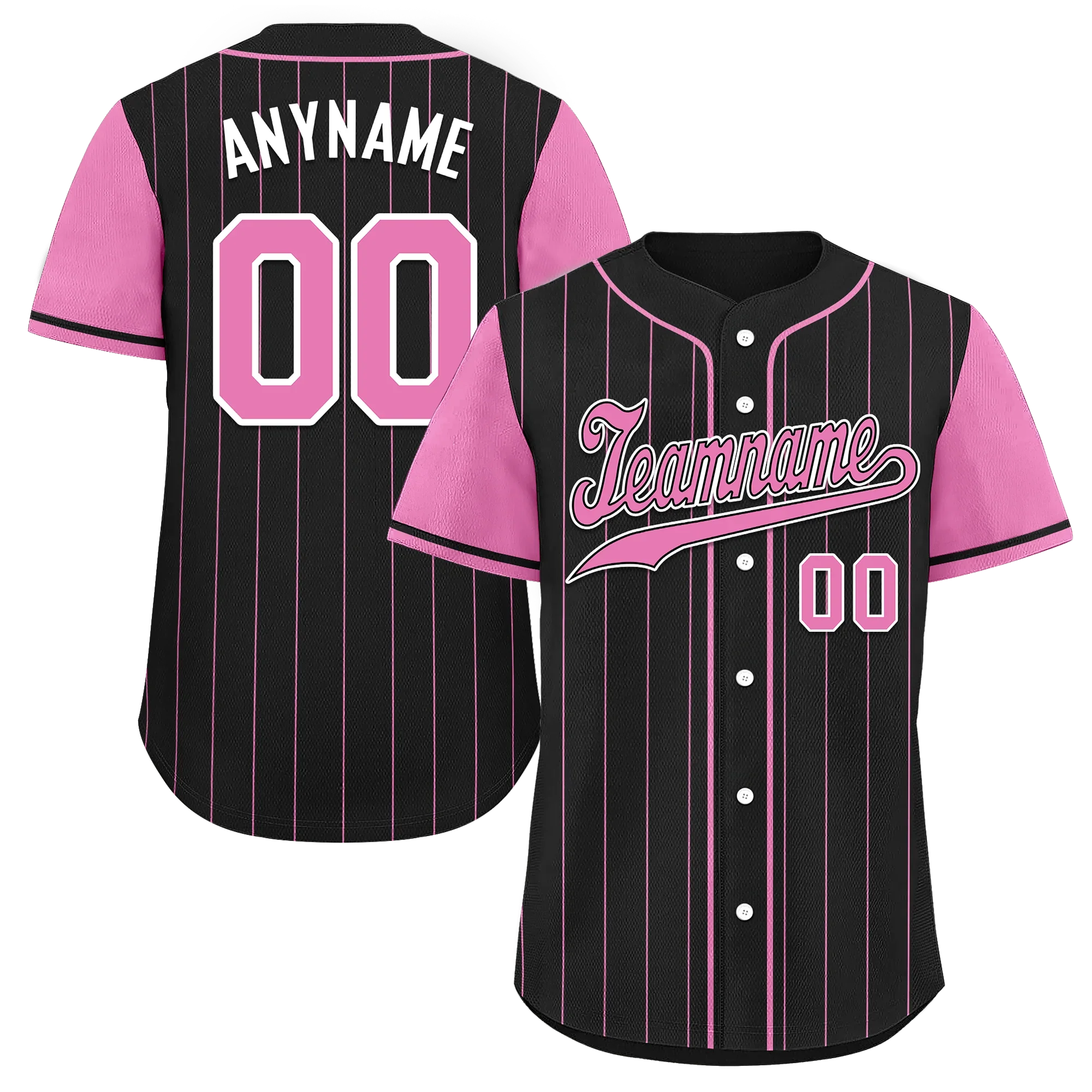 Custom Black Pink Stripe Fashion Personalized Authentic Baseball Jersey BSBJ01-D017226 - Coolcustomize