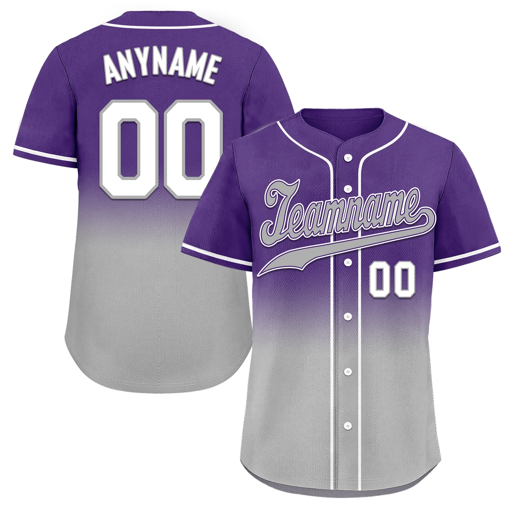 Custom Purple Grey Fade Fashion Personalized Authentic Baseball Jersey BSBJ01-D0a70cd - Coolcustomize