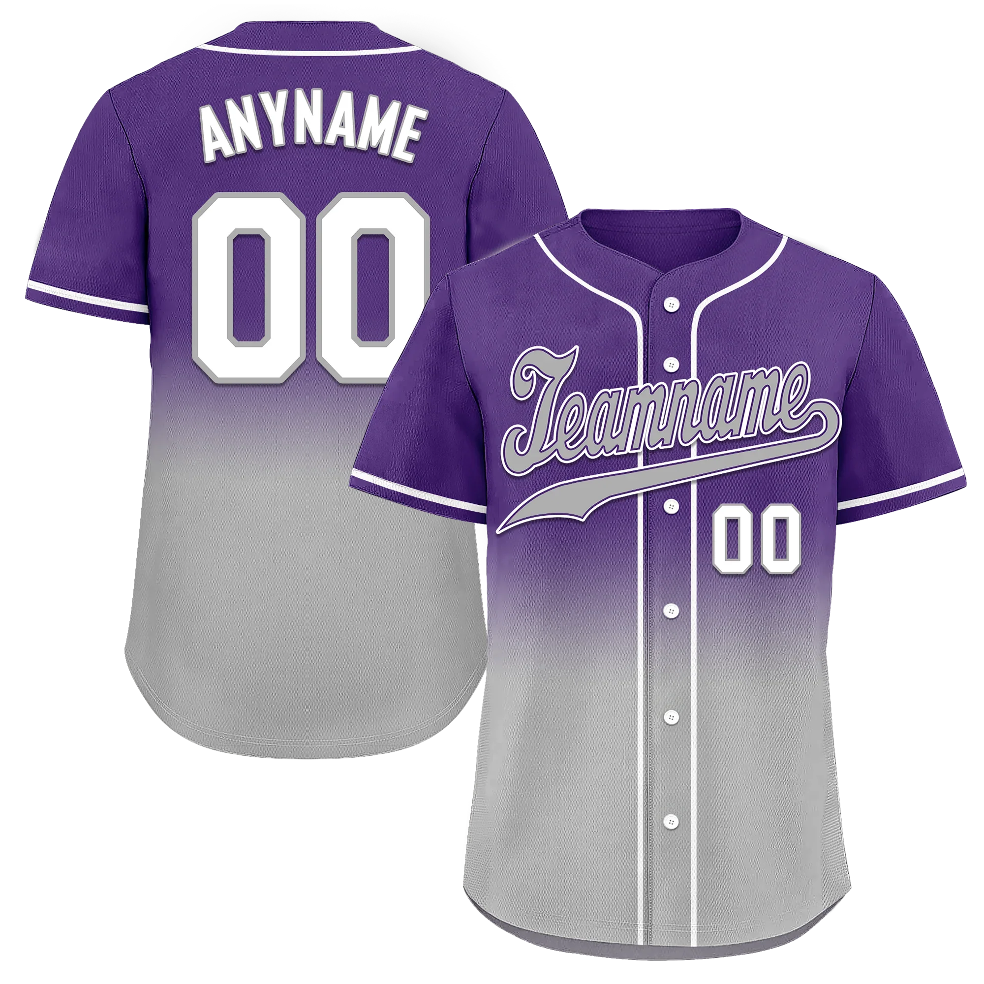 Custom Purple Grey Fade Fashion Personalized Authentic Baseball Jersey BSBJ01-D0a70cd - Coolcustomize