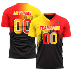 Custom Yellow Red Black Soccer Sets Jersey Personalized SCJ101-D28003