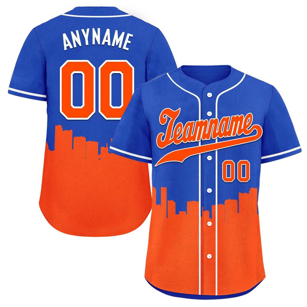 Custom Blue Orange City Edition Personalized Authentic Baseball Jersey BSBJ01-D017140 - Coolcustomize