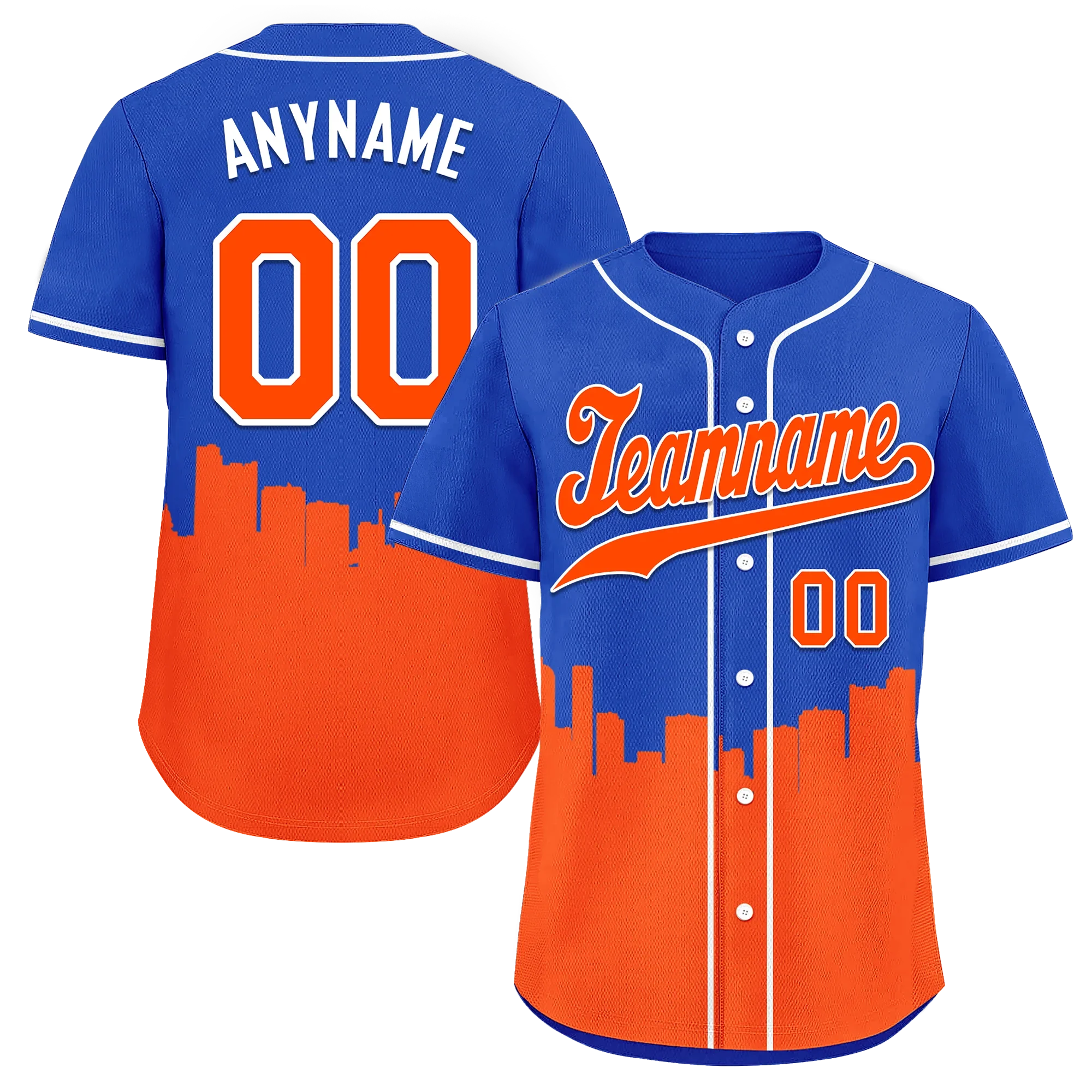 Custom Blue Orange City Edition Personalized Authentic Baseball Jersey BSBJ01-D017140 - Coolcustomize