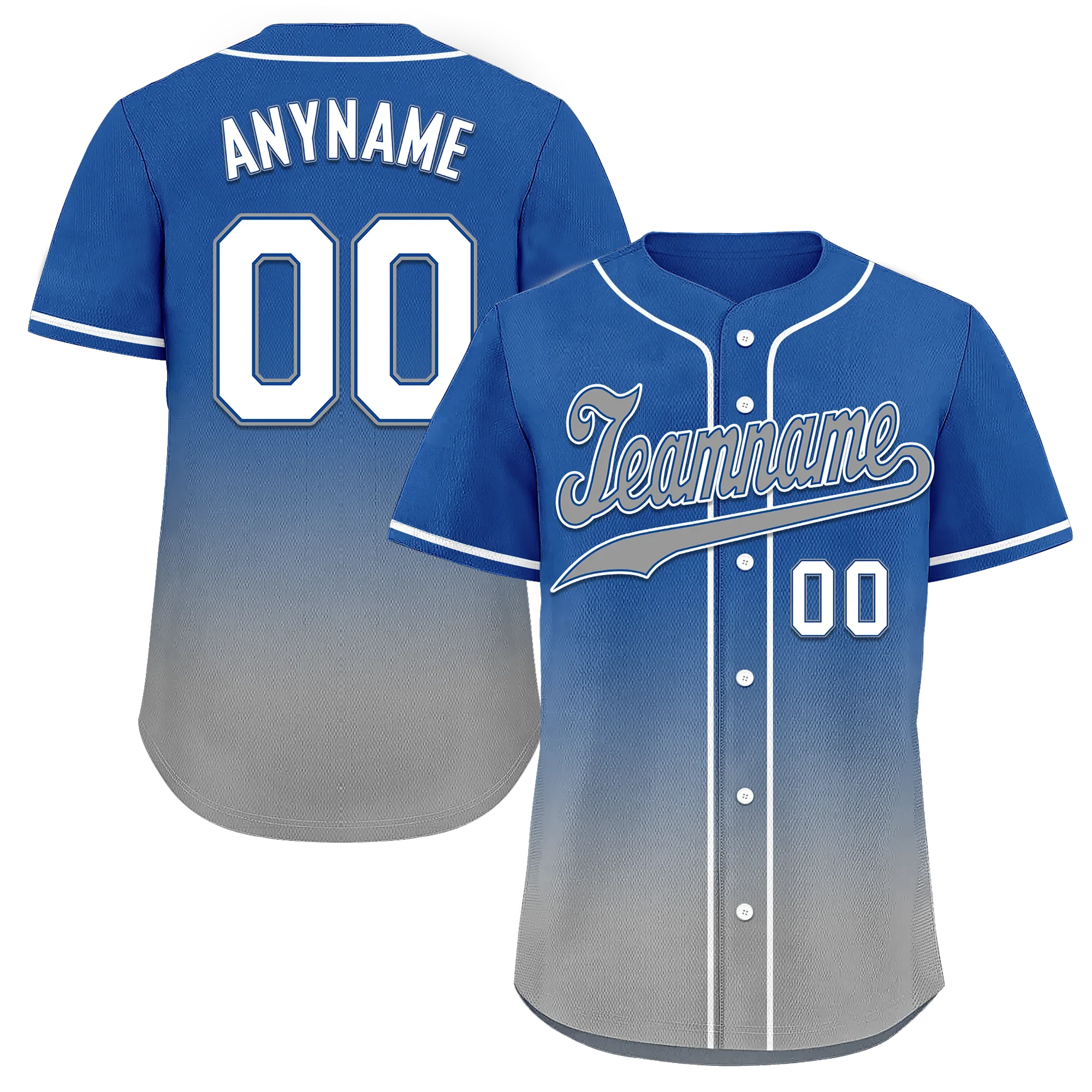 Custom Blue Grey Fade Fashion Personalized Authentic Baseball Jersey BSBJ01-D0a70bf - Coolcustomize