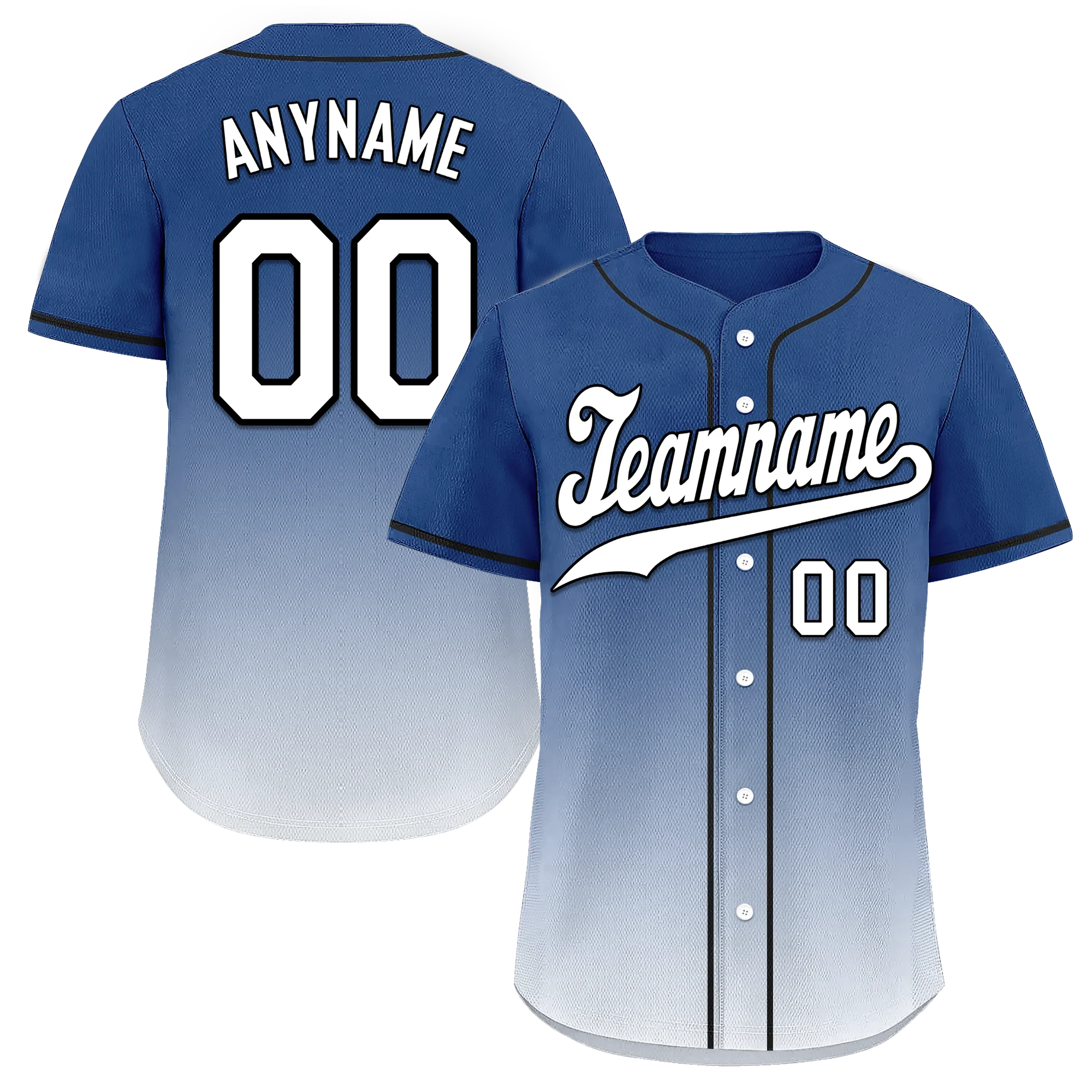 Custom Blue White Fade Fashion Personalized Authentic Baseball Jersey BSBJ01-D0a70db - Coolcustomize