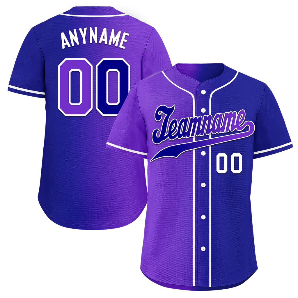 Custom Purple Blue Gradient Fashion Personalized Authentic Baseball Jersey BSBJ01-D0a7a0b - Coolcustomize