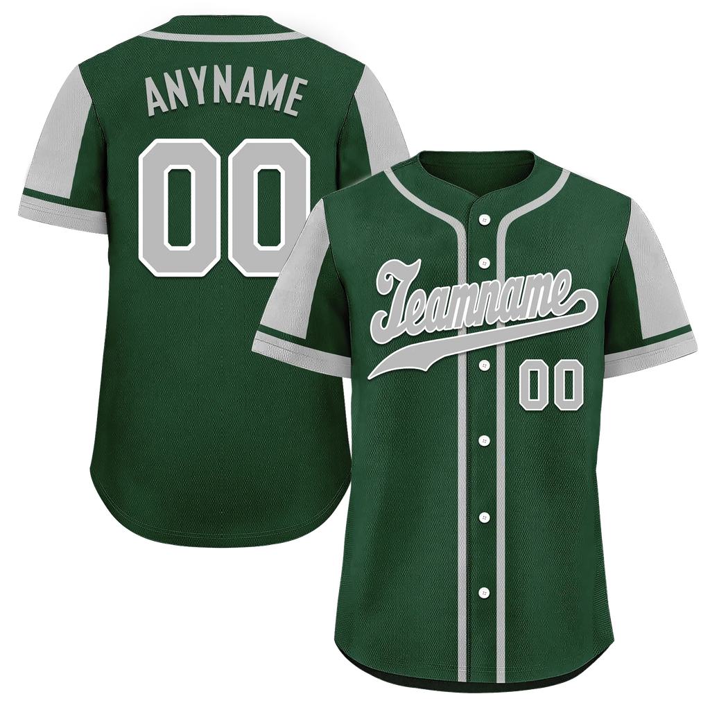 Custom Green Gray Raglan Sleeves Personalized Authentic Baseball Jersey BSBJ01-D017174 - Coolcustomize