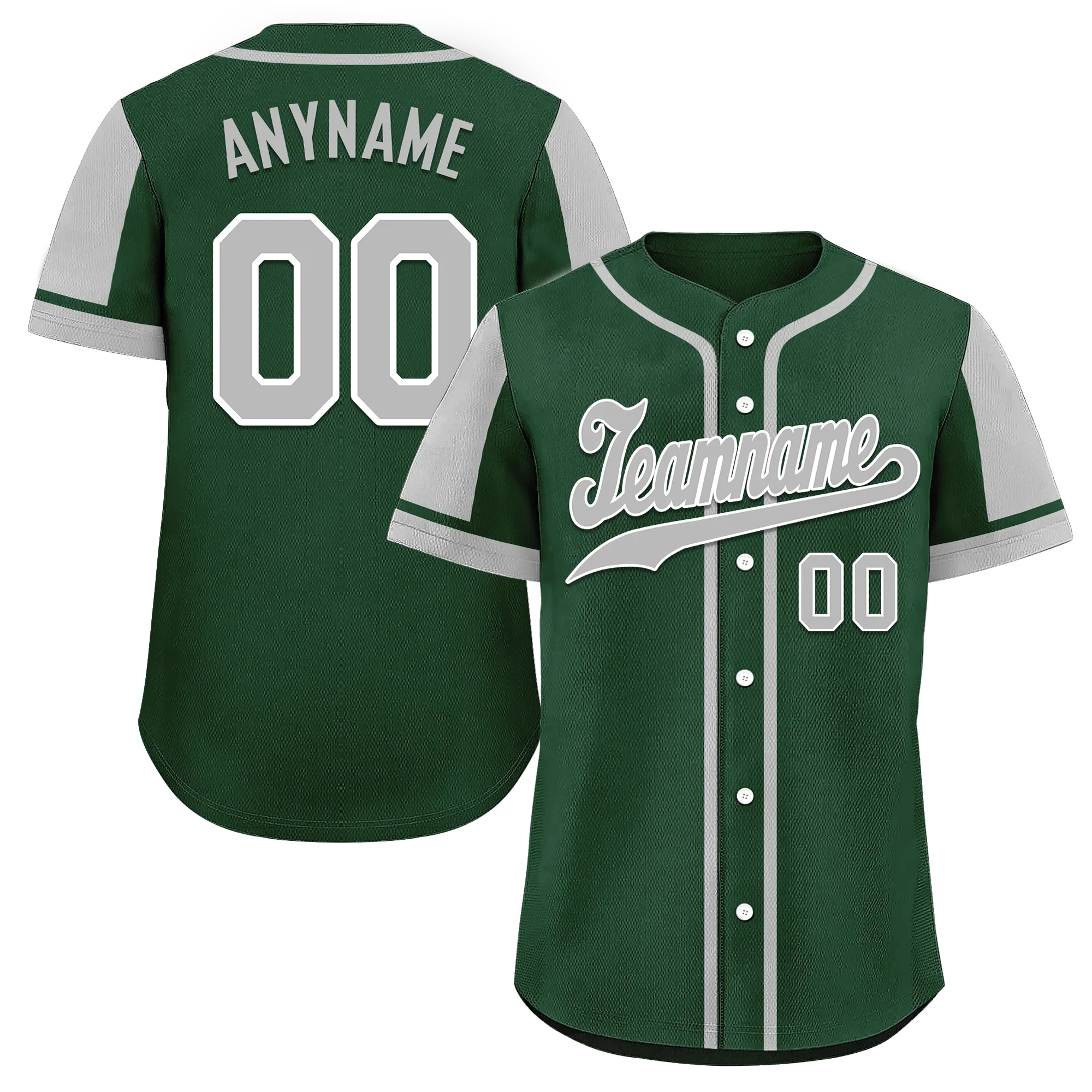 Custom Green Gray Raglan Sleeves Personalized Authentic Baseball Jersey BSBJ01-D017174 - Coolcustomize