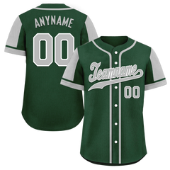 Custom Green Gray Raglan Sleeves Personalized Authentic Baseball Jersey BSBJ01-D017174