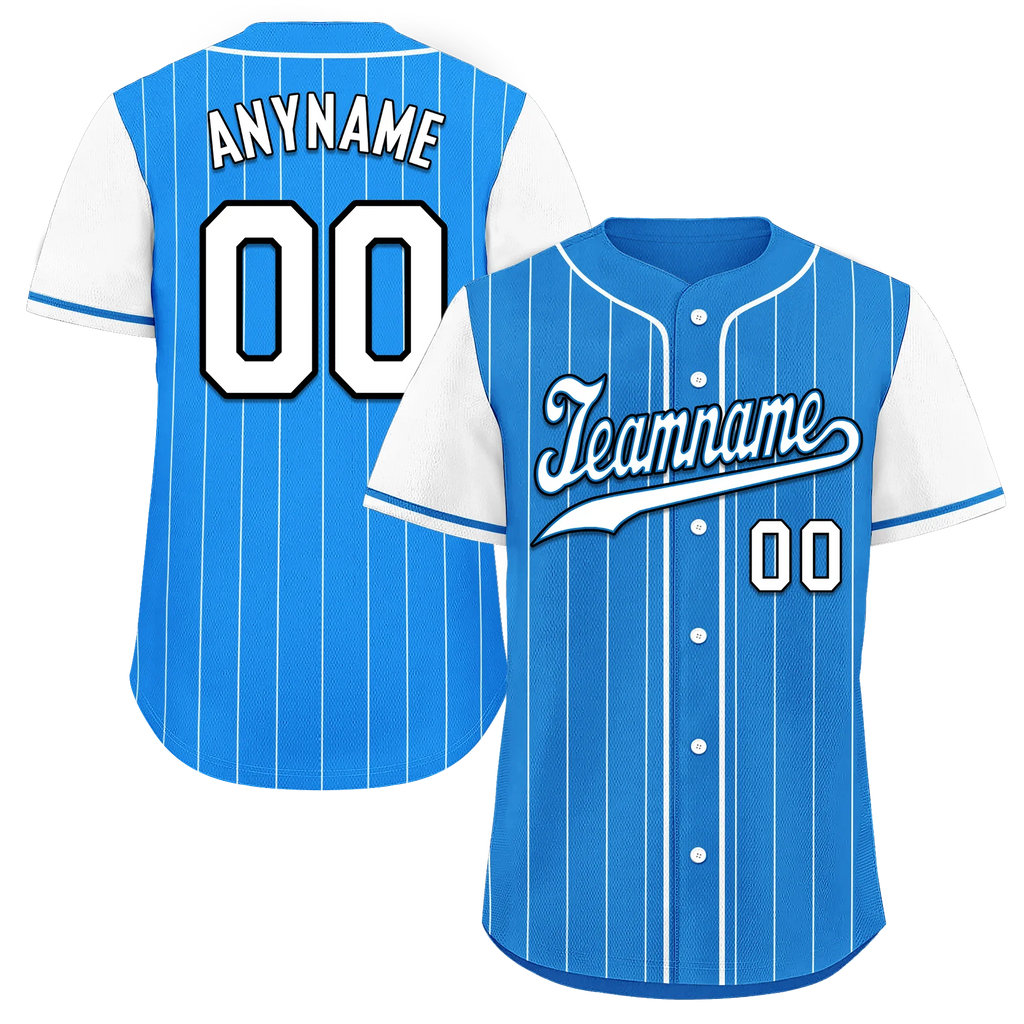Custom Blue White Stripe Fashion Personalized Authentic Baseball Jersey BSBJ01-D017214 - Coolcustomize