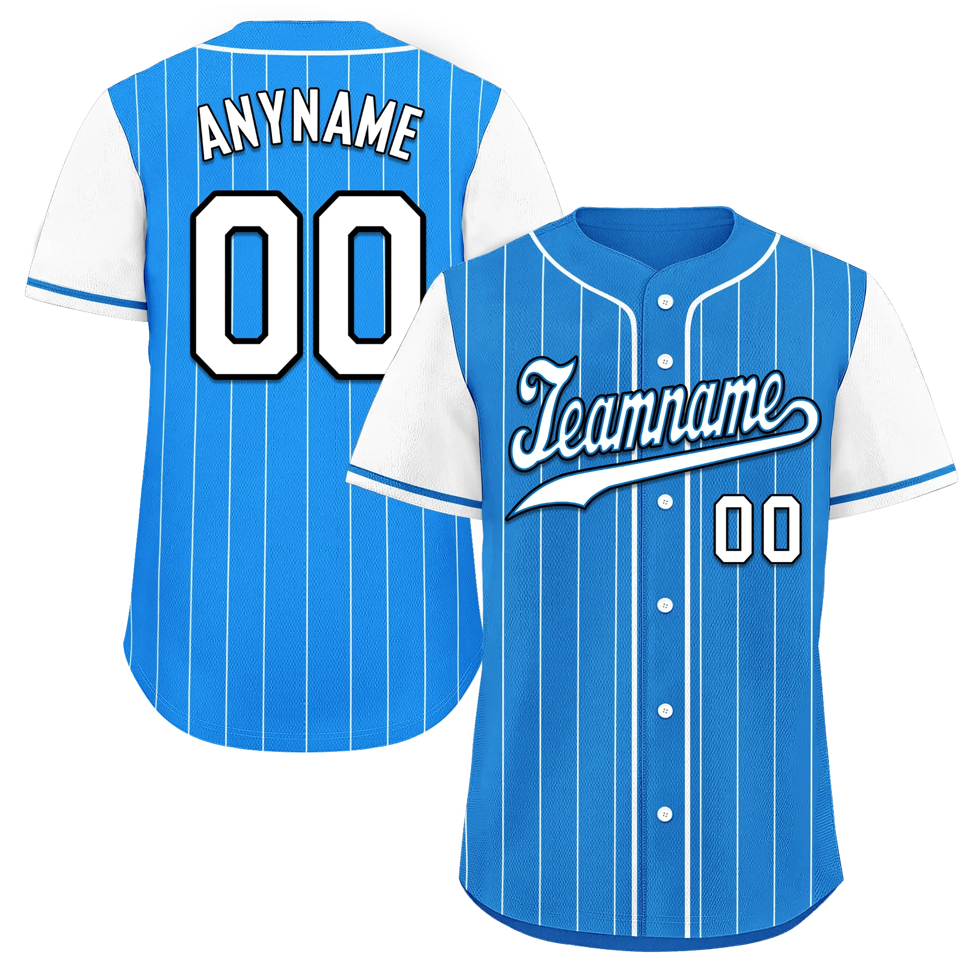 Custom Blue White Stripe Fashion Personalized Authentic Baseball Jersey BSBJ01-D017214 - Coolcustomize