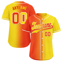 Custom Orange Yellow Gradient Fashion Personalized Authentic Baseball Jersey BSBJ01-D0a707e