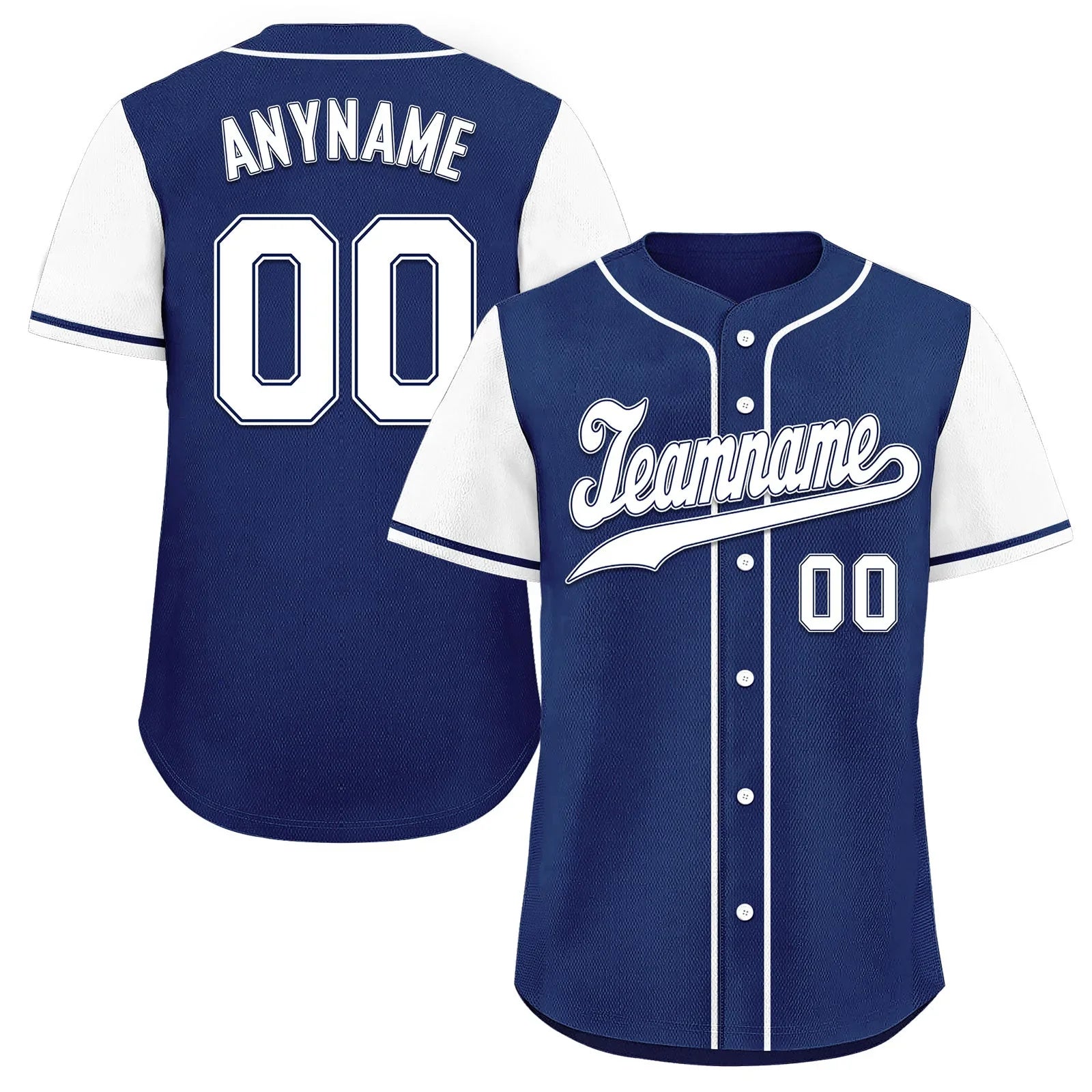 Custom Blue White Raglan Sleeves Personalized Authentic Baseball Jersey BSBJ01-D020200-6 - Coolcustomize