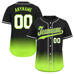 Custom Black Green Fade Fashion Personalized Authentic Baseball Jersey BSBJ01-D0a70e7