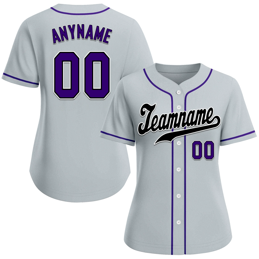 Custom Grey Classic Style Black Personalized Authentic Baseball Jersey BSBJ01-bd0faf0 - Coolcustomize