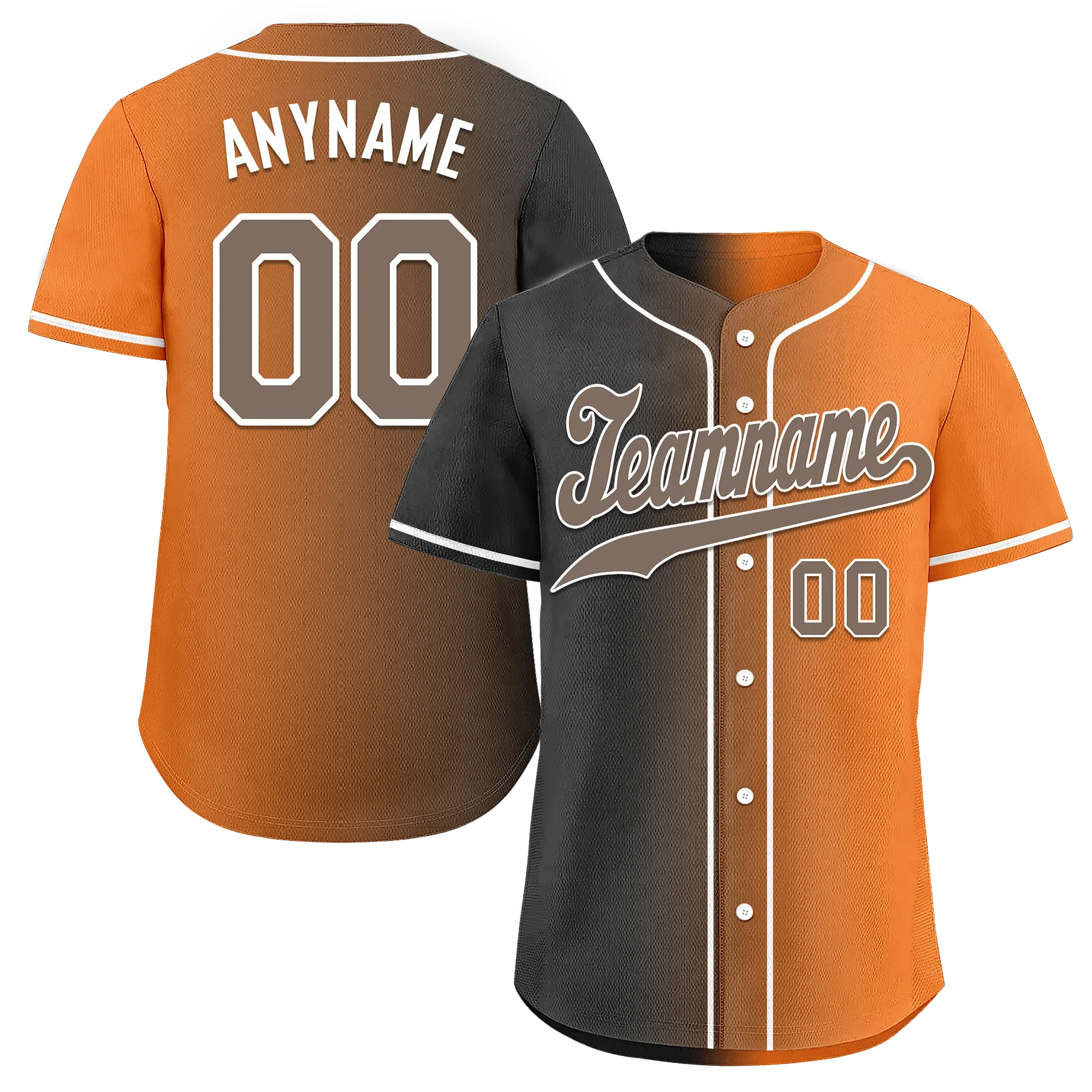 Custom Grey Orange Gradient Fashion Personalized Authentic Baseball Jersey BSBJ01-D0a7097 - Coolcustomize
