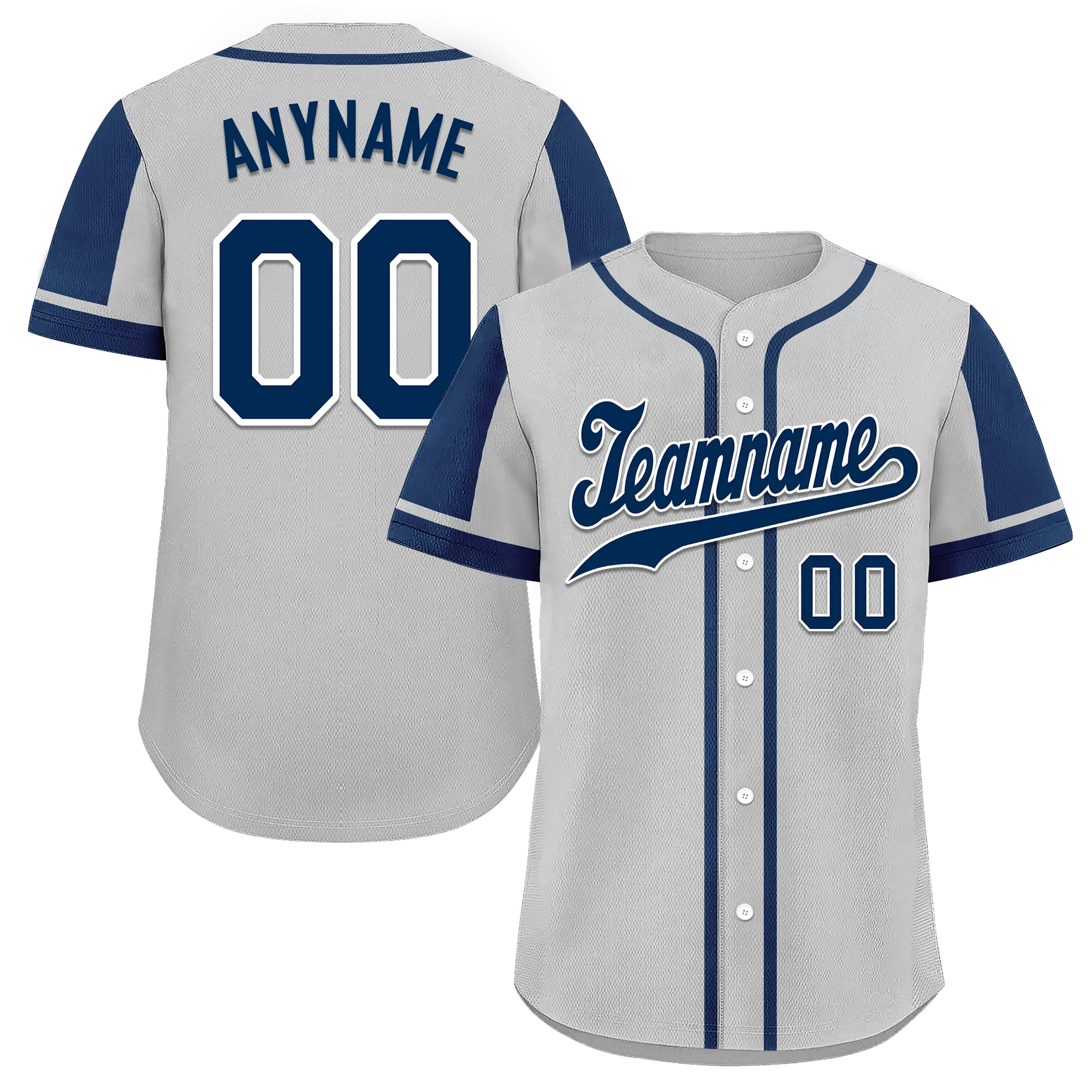 Custom Gray Blue Raglan Sleeves Personalized Authentic Baseball Jersey BSBJ01-D017178 - Coolcustomize